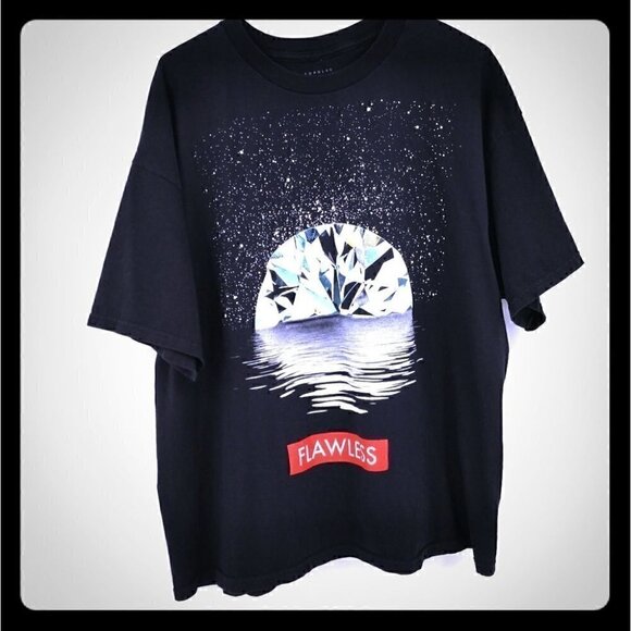 Popular Poison Men's XXL Graphic T-Shirt Flawless Diamond Black Red - Picture 2 of 6